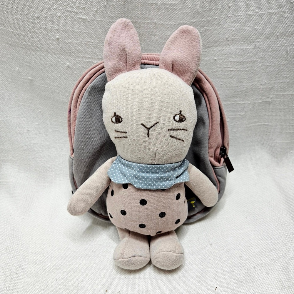 moimoln Bunny‎ Backpack Harness Toddler Pink Gray Plush Safety Leash LNX2WA3H08